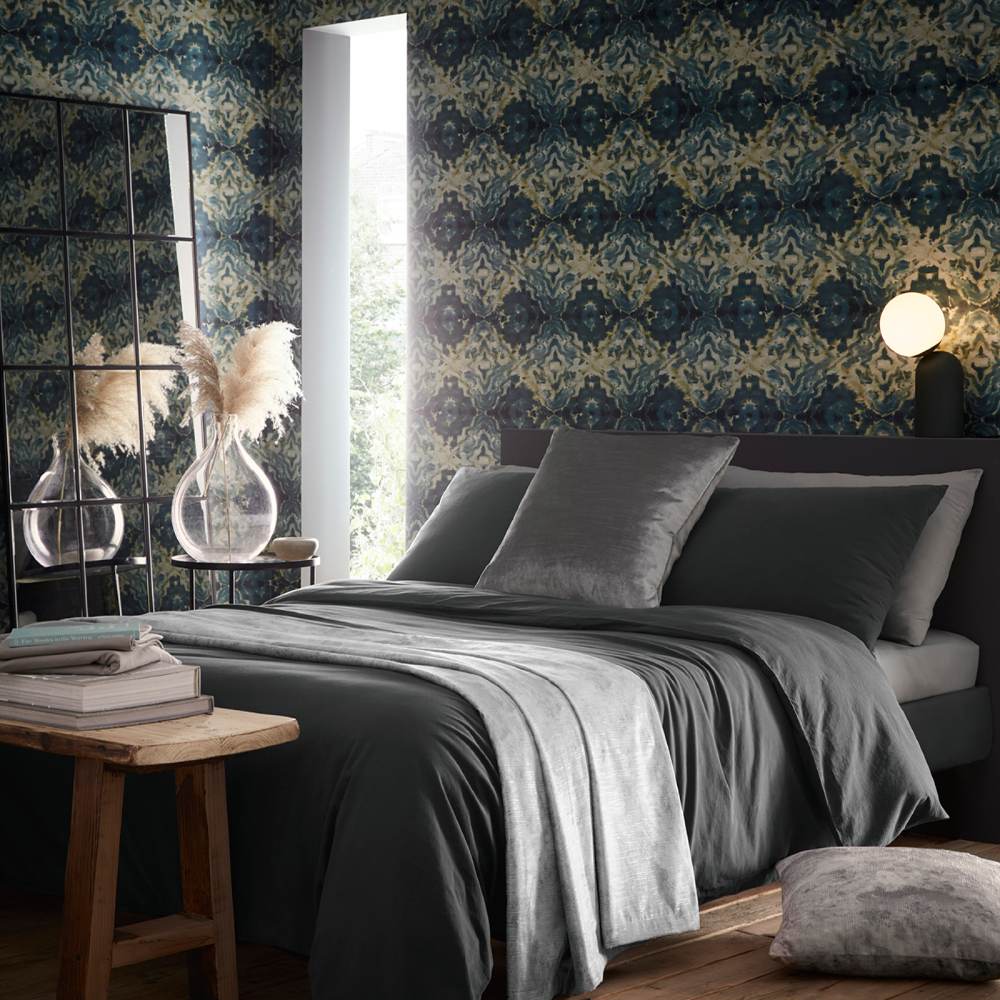 Clarke & Clarke Aqueous Wallpaper in Charcoal